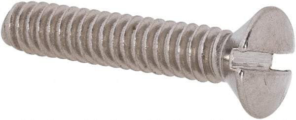 Value Collection - #10-24 UNC, 1" OAL Slotted Drive Machine Screw - Oval Head, Grade 18-8 Stainless Steel, Uncoated, Without Washer - USA Tool & Supply
