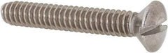 Value Collection - #10-24 UNC, 1-1/4" OAL Slotted Drive Machine Screw - Oval Head, Grade 18-8 Stainless Steel, Uncoated, Without Washer - USA Tool & Supply