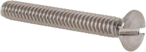 Value Collection - #10-24 UNC, 1-1/2" OAL Slotted Drive Machine Screw - Oval Head, Grade 18-8 Stainless Steel, Uncoated, Without Washer - USA Tool & Supply