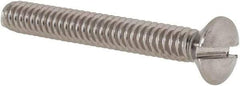 Value Collection - #10-24 UNC, 1-1/2" OAL Slotted Drive Machine Screw - Oval Head, Grade 18-8 Stainless Steel, Uncoated, Without Washer - USA Tool & Supply