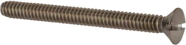 Value Collection - #10-24 UNC, 2" OAL Slotted Drive Machine Screw - Oval Head, Grade 18-8 Stainless Steel, Uncoated, Without Washer - USA Tool & Supply