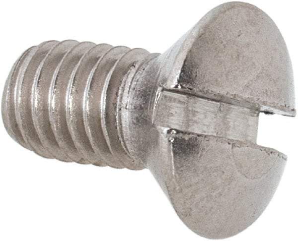 Value Collection - #10-32 UNF, 3/8" OAL Slotted Drive Machine Screw - Oval Head, Grade 18-8 Stainless Steel, Uncoated, Without Washer - USA Tool & Supply
