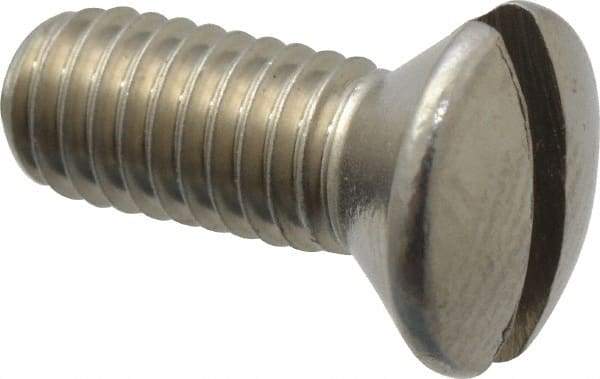 Value Collection - #10-32 UNF, 1/2" OAL Slotted Drive Machine Screw - Oval Head, Grade 18-8 Stainless Steel, Uncoated, Without Washer - USA Tool & Supply