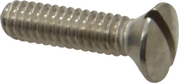 Value Collection - 1/4-20 UNC, 1" OAL Slotted Drive Machine Screw - Oval Head, Grade 18-8 Stainless Steel, Uncoated, Without Washer - USA Tool & Supply