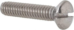 Value Collection - 1/4-20 UNC, 1-1/4" OAL Slotted Drive Machine Screw - Oval Head, Grade 18-8 Stainless Steel, Uncoated, Without Washer - USA Tool & Supply