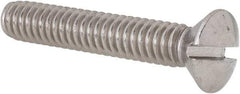 Value Collection - 1/4-20 UNC, 1-1/2" OAL Slotted Drive Machine Screw - Oval Head, Grade 18-8 Stainless Steel, Uncoated, Without Washer - USA Tool & Supply