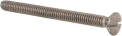 Value Collection - 1/4-20 UNC, 3" OAL Slotted Drive Machine Screw - Oval Head, Grade 18-8 Stainless Steel, Uncoated, Without Washer - USA Tool & Supply