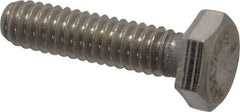 Value Collection - 1/4-20 UNC, 1" Length Under Head Hex Head Cap Screw - Grade 316 Stainless Steel, 7/16" Hex - USA Tool & Supply