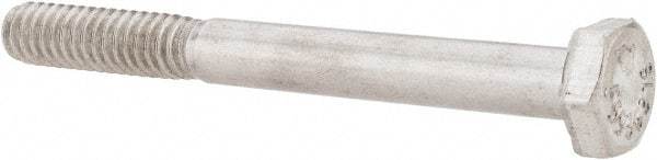 Value Collection - 1/4-20 UNC, 2-1/2" Length Under Head Hex Head Cap Screw - Grade 316 Stainless Steel, 7/16" Hex - USA Tool & Supply