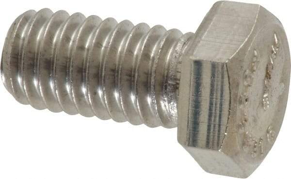 Value Collection - 3/8-16 UNC, 3/4" Length Under Head Hex Head Cap Screw - Grade 316 Stainless Steel, 9/16" Hex - USA Tool & Supply