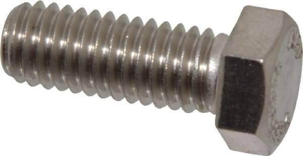 Value Collection - 3/8-16 UNC, 1" Length Under Head Hex Head Cap Screw - Grade 316 Stainless Steel, 9/16" Hex - USA Tool & Supply