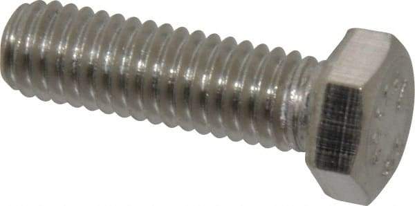 Value Collection - 3/8-16 UNC, 1-1/4" Length Under Head Hex Head Cap Screw - Grade 316 Stainless Steel, 9/16" Hex - USA Tool & Supply
