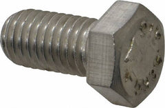 Value Collection - 1/2-13 UNC, 1" Length Under Head Hex Head Cap Screw - Grade 316 Stainless Steel, 3/4" Hex - USA Tool & Supply