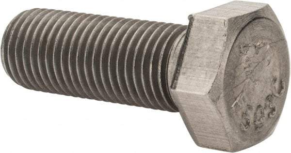 Value Collection - 3/8-24 UNF, 1" Length Under Head Hex Head Cap Screw - Grade 18-8 Stainless Steel, 9/16" Hex - USA Tool & Supply