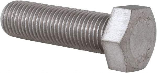 Value Collection - 3/8-24 UNF, 1-1/4" Length Under Head Hex Head Cap Screw - Grade 18-8 Stainless Steel, 9/16" Hex - USA Tool & Supply