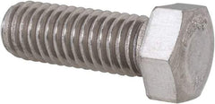 Value Collection - 7/16-14 UNC, 1-1/4" Length Under Head Hex Head Cap Screw - Grade 18-8 Stainless Steel, 5/8" Hex - USA Tool & Supply
