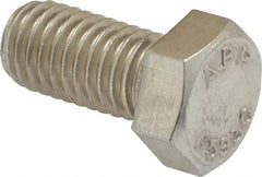 Value Collection - 1/2-13 UNC, 1" Length Under Head Hex Head Cap Screw - Grade 18-8 Stainless Steel, 3/4" Hex - USA Tool & Supply