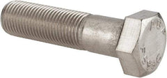 Value Collection - 1/2-20 UNF, 2" Length Under Head Hex Head Cap Screw - Grade 18-8 Stainless Steel, 3/4" Hex - USA Tool & Supply