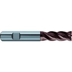 1/2x1/2x1x3-1/2 4Fl Carbide RF100 Diver End Mill-.0161 Chamfer-Weldon Shank-nano-Si - USA Tool & Supply