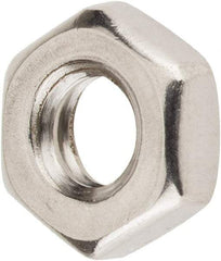 Value Collection - 1/4-20 UNC Stainless Steel Right Hand Hex Jam Nut - 7/16" Across Flats, 5/32" High, Uncoated - USA Tool & Supply