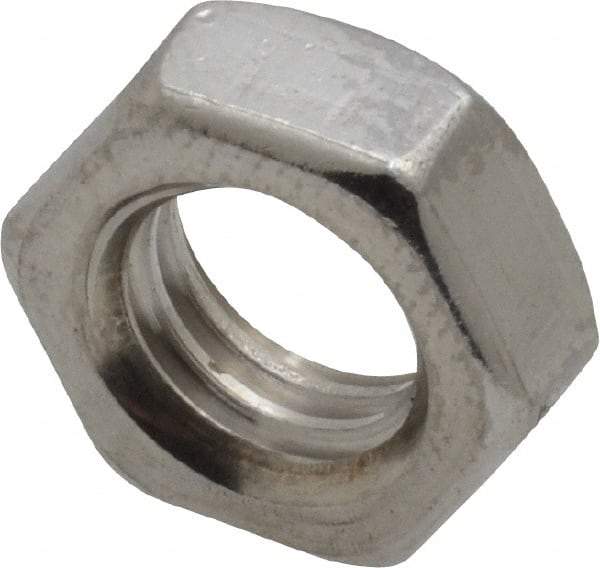 Value Collection - 3/8-16 UNC Stainless Steel Right Hand Hex Jam Nut - 9/16" Across Flats, 7/32" High, Uncoated - USA Tool & Supply