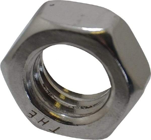 Value Collection - 1/2-13 UNC Stainless Steel Right Hand Hex Jam Nut - 3/4" Across Flats, 5/16" High, Uncoated - USA Tool & Supply