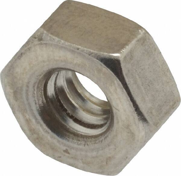 Value Collection - 1/4-20 UNC Stainless Steel Right Hand Heavy Hex Nut - 1/2" Across Flats, 15/64" High, Uncoated - USA Tool & Supply