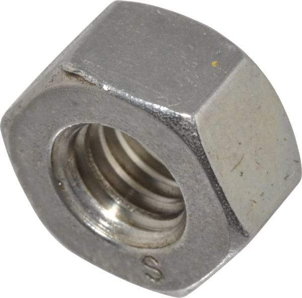 Value Collection - 5/16-18 UNC Stainless Steel Right Hand Heavy Hex Nut - 9/16" Across Flats, 19/64" High, Uncoated - USA Tool & Supply
