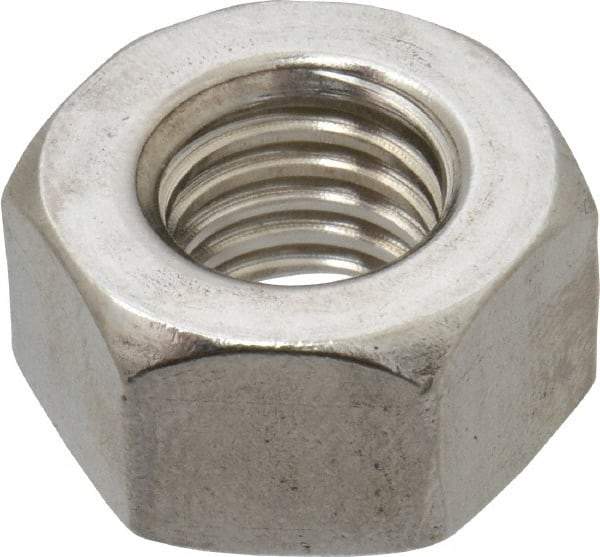 Value Collection - 1/2-13 UNC Stainless Steel Right Hand Heavy Hex Nut - 7/8" Across Flats, 31/64" High, Uncoated - USA Tool & Supply