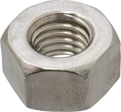 Value Collection - 1/2-13 UNC Stainless Steel Right Hand Heavy Hex Nut - 7/8" Across Flats, 31/64" High, Uncoated - USA Tool & Supply