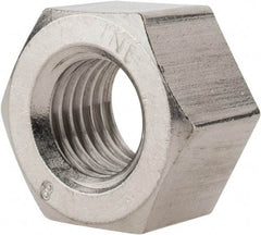 Value Collection - 1-8 UNC Stainless Steel Right Hand Heavy Hex Nut - 1-5/8" Across Flats, 63/64" High, Uncoated - USA Tool & Supply