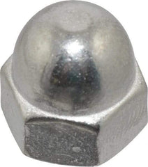 Value Collection - 1/4-20" UNC, 7/16" Width Across Flats, Uncoated, Stainless Steel Acorn Nut - 21/64" Overall Height, Grade 18-8 - USA Tool & Supply