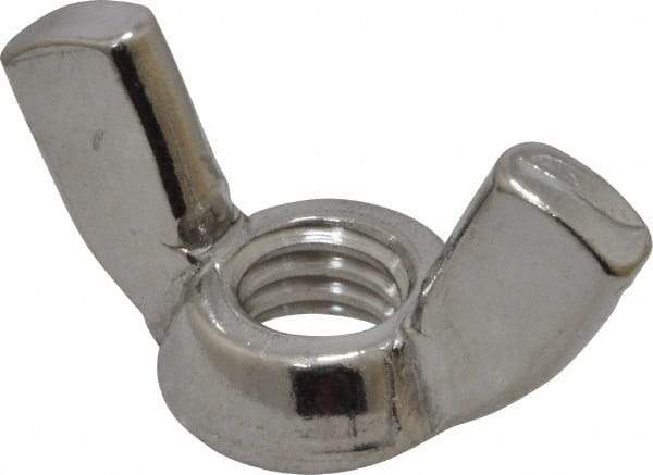 Value Collection - 3/8-16 UNC, Stainless Steel Standard Wing Nut - Grade 18-8, 1.44" Wing Span, 0.79" Wing Span - USA Tool & Supply