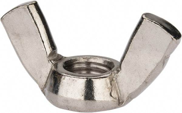 Value Collection - 1/2-13 UNC, Stainless Steel Standard Wing Nut - Grade 18-8, 1.94" Wing Span, 1" Wing Span - USA Tool & Supply