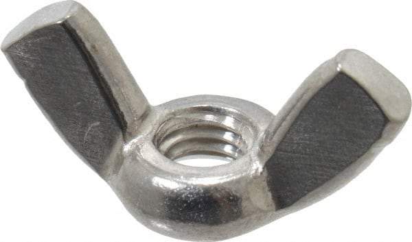 Value Collection - #10-32 UNF, Stainless Steel Standard Wing Nut - Grade 18-8, 0.91" Wing Span, 0.47" Wing Span - USA Tool & Supply