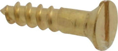Value Collection - #2, 3/8" OAL, Slotted Drive, Flat Head Wood Screw - ASME B18.6.1, Brass - USA Tool & Supply