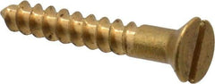 Value Collection - #4, 3/4" OAL, Slotted Drive, Flat Head Wood Screw - ASME B18.6.1, Brass - USA Tool & Supply