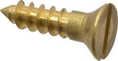 Value Collection - #10, 3/4" OAL, Slotted Drive, Flat Head Wood Screw - ASME B18.6.1, Brass - USA Tool & Supply