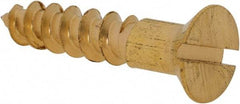 Value Collection - #10, 1" OAL, Slotted Drive, Flat Head Wood Screw - ASME B18.6.1, Brass - USA Tool & Supply