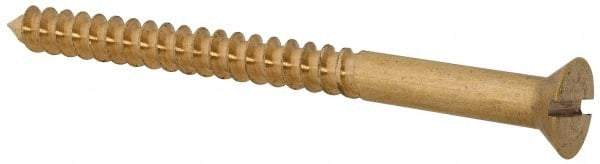 Value Collection - #10, 2-1/2" OAL, Slotted Drive, Flat Head Wood Screw - ASME B18.6.1, Brass - USA Tool & Supply