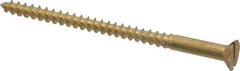 Value Collection - #10, 3" OAL, Slotted Drive, Flat Head Wood Screw - ASME B18.6.1, Brass - USA Tool & Supply