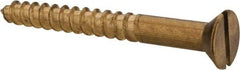 Value Collection - #12, 2" OAL, Slotted Drive, Flat Head Wood Screw - ASME B18.6.1, Brass - USA Tool & Supply