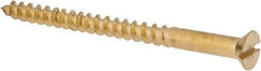 Value Collection - #12, 3" OAL, Slotted Drive, Flat Head Wood Screw - ASME B18.6.1, Brass - USA Tool & Supply