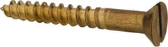 Value Collection - #14, 2" OAL, Slotted Drive, Flat Head Wood Screw - ASME B18.6.1, Brass - USA Tool & Supply