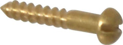 Value Collection - #2, 1/2" Length Under Head, Slotted Drive, Round Head Wood Screw - ASME B18.6.1, Brass - USA Tool & Supply