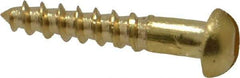 Value Collection - #4, 5/8" Length Under Head, Slotted Drive, Round Head Wood Screw - ASME B18.6.1, Brass - USA Tool & Supply