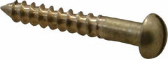 Value Collection - #4, 3/4" Length Under Head, Slotted Drive, Round Head Wood Screw - ASME B18.6.1, Brass - USA Tool & Supply
