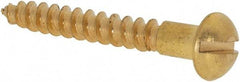 Value Collection - #6, 1" Length Under Head, Slotted Drive, Round Head Wood Screw - ASME B18.6.1, Brass - USA Tool & Supply