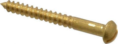 Value Collection - #8, 1-1/2" Length Under Head, Slotted Drive, Round Head Wood Screw - ASME B18.6.1, Brass - USA Tool & Supply
