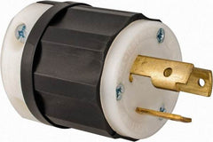 Leviton - 125 VAC, 30 Amp, L5-30P Configuration, Industrial Grade, Self Grounding Plug - 1 Phase, 2 Poles, 0.385 to 0.86 Inch Cord Diameter - USA Tool & Supply